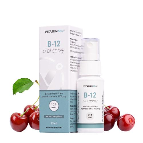 Vitamin360 B-12 ústny sprej (25 ml, Cherry)