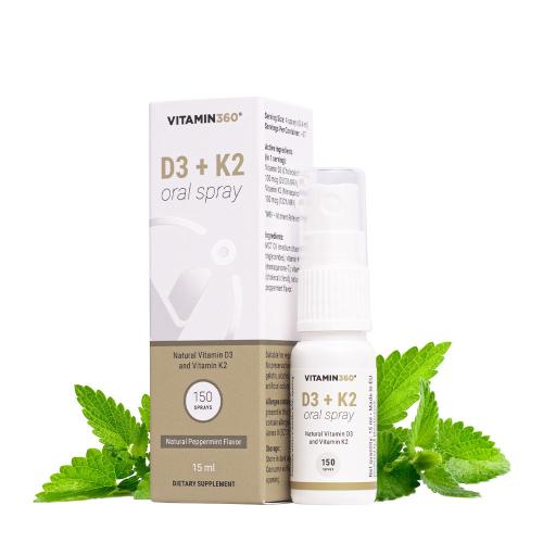 Vitamin360 D3 + K2 ústny sprej (15 ml, Prírodná mäta pieporná)