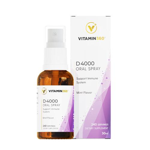 Vitamin360 D4000 IU Oral Spray (30 ml, Mätová príchuť)