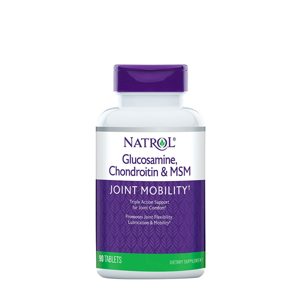 Natrol Glukozamín, chondroitín a MSM tablety (90 Tableta)