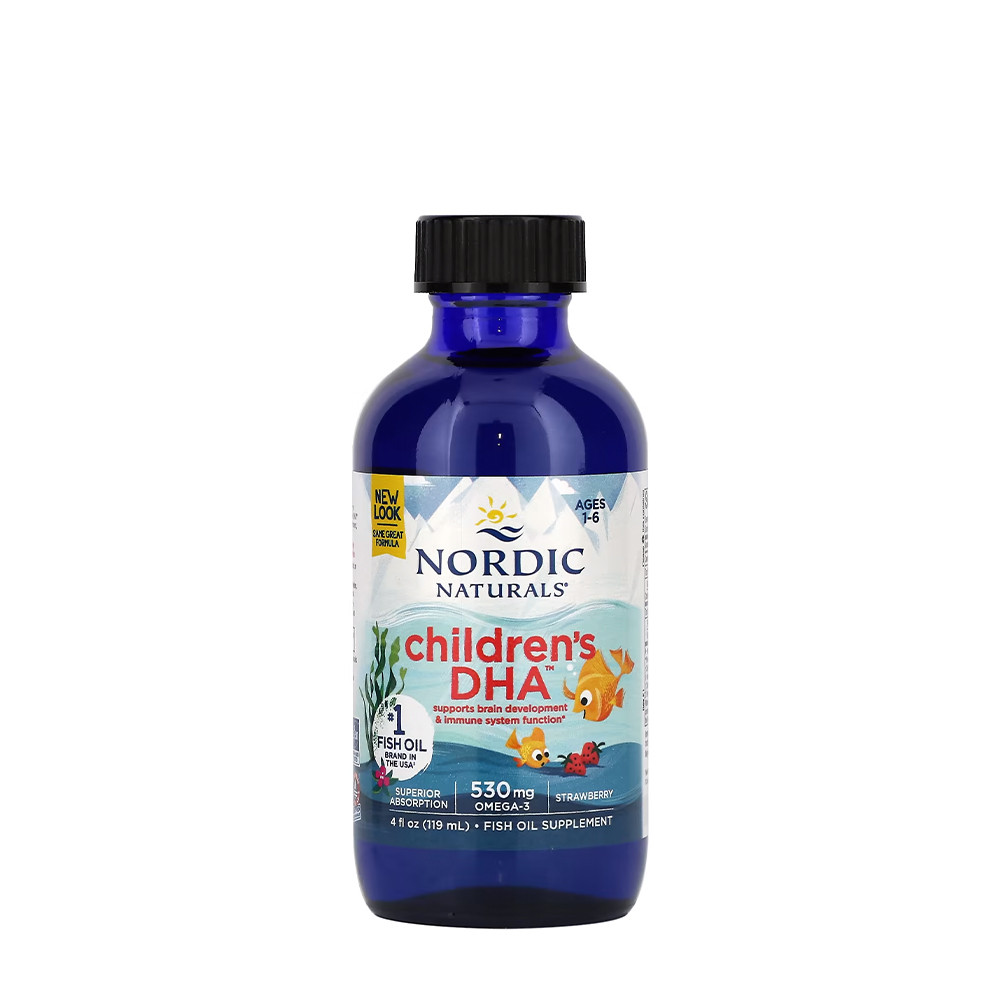 Nordic Naturals Detská DHA 530MG Omega-3 - Children&#039;s DHA 530MG Omega-3 (119 ml, Jahoda)