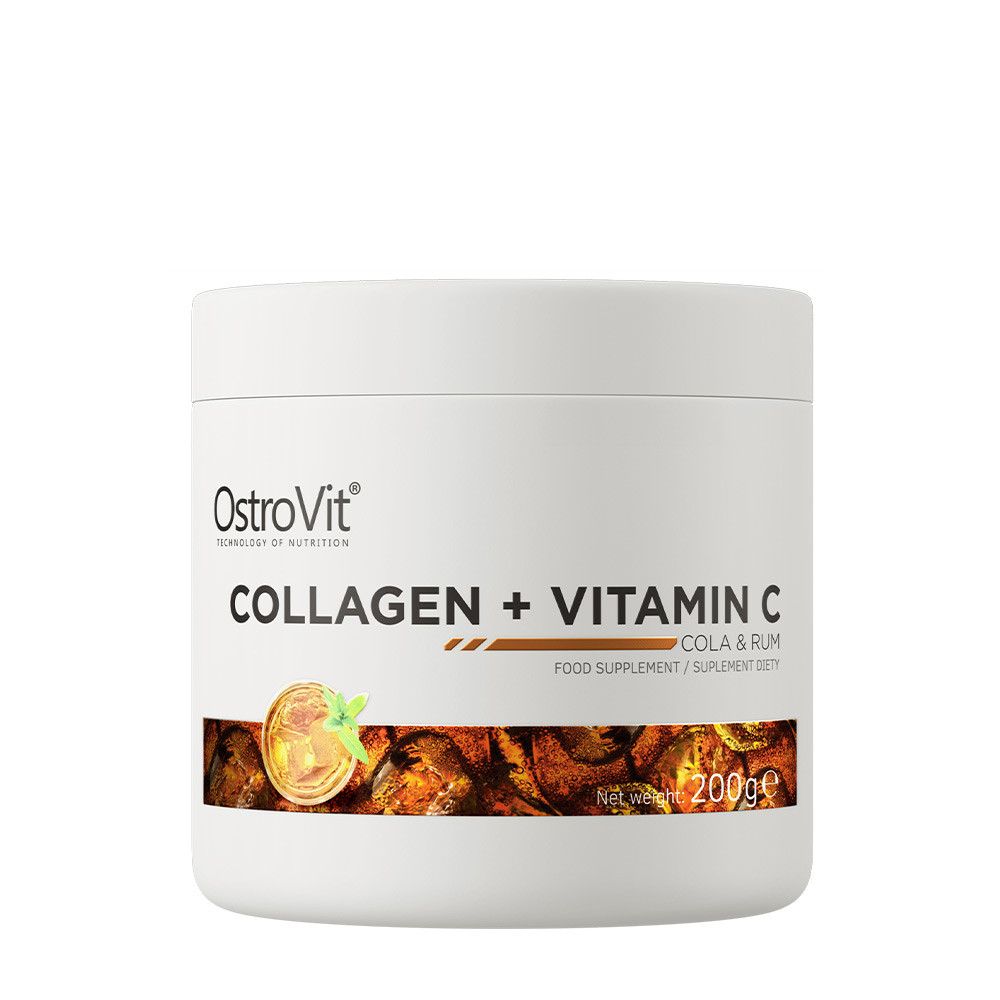 OstroVit Kolagén + vitamín C - Collagen + Vitamin C (200 g, Cola &amp; Rum)