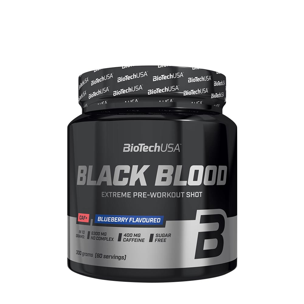 BioTechUSA Čierná krv CAF+ (300 g, Čučoriedka)