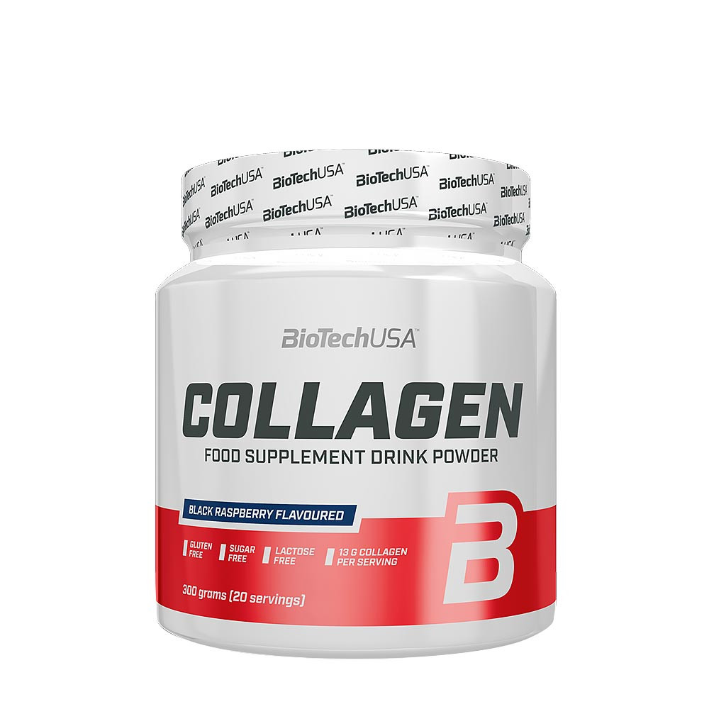 BioTechUSA Kolagénový nápoj v prášku (300 g, Čierna malina)