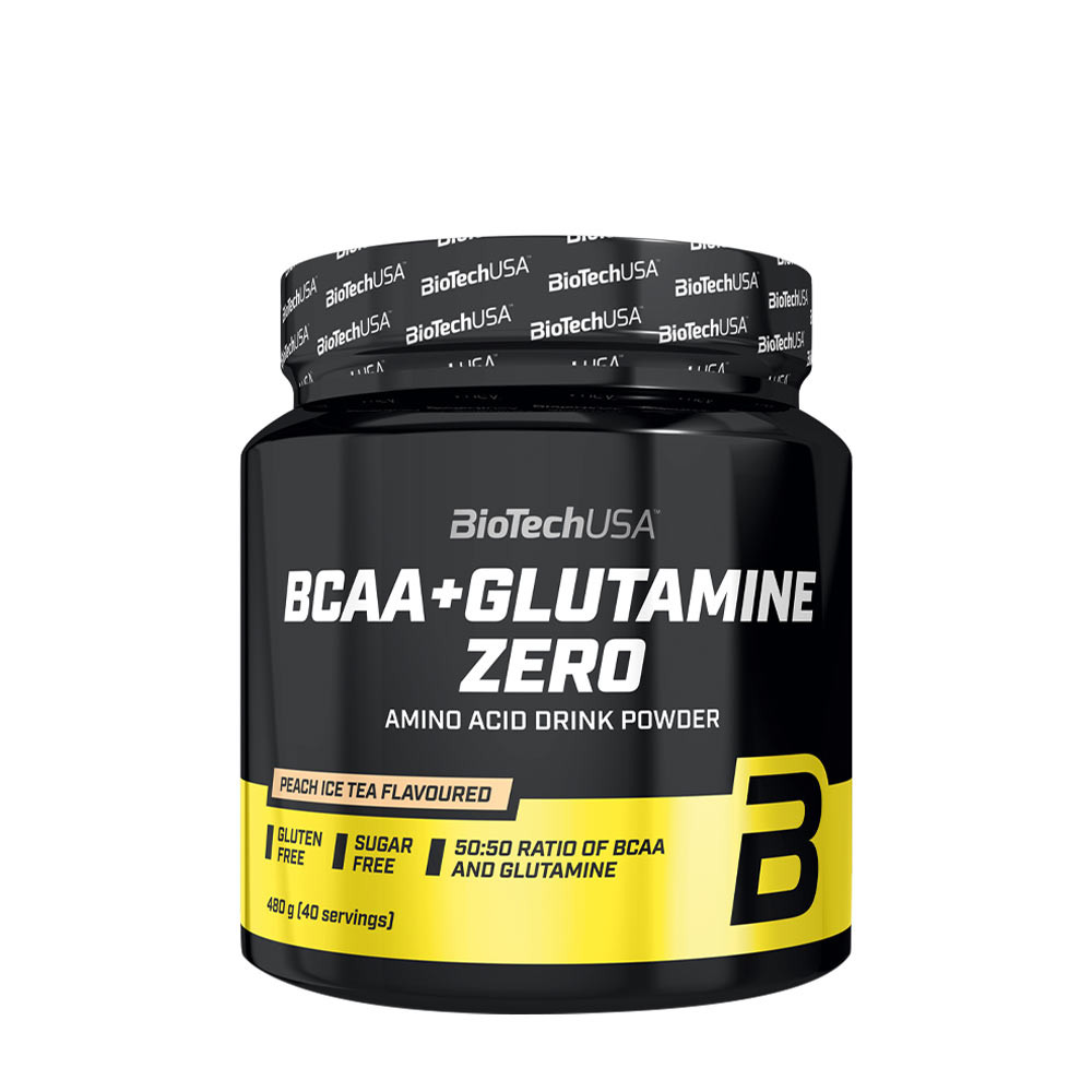 BioTechUSA BCAA+Glutamine Zero (480 g, Broskyňový ľadový čaj)
